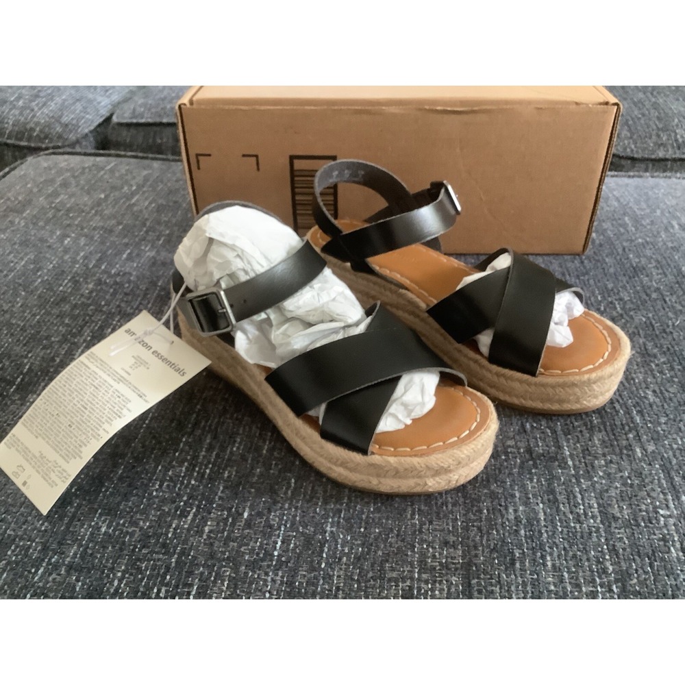 Women's Two Piece Flatform Espadrille Sandal Wedge CATARINA/BLACK